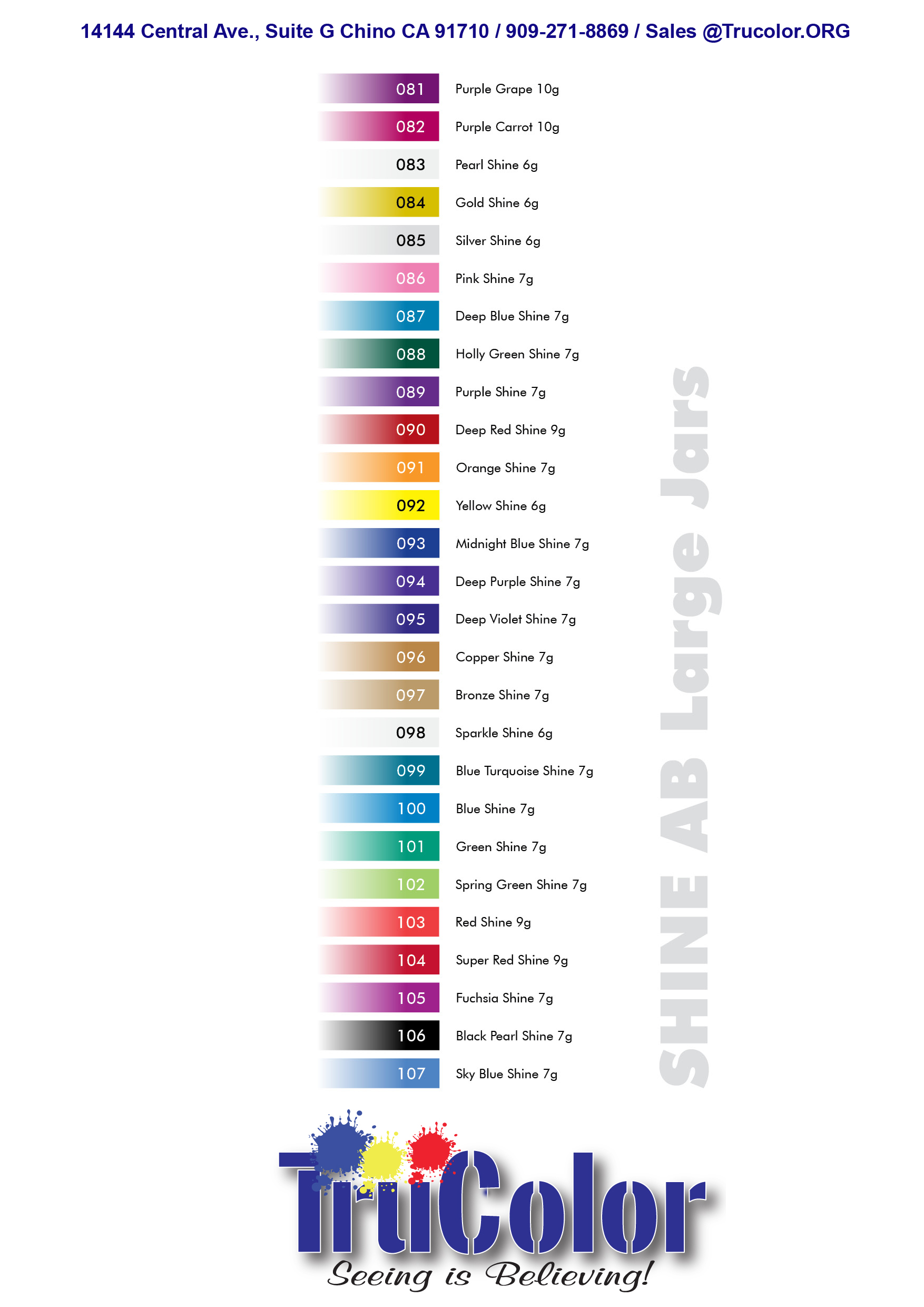 Color Chart Metallic Shine Airbrush « Trucolor